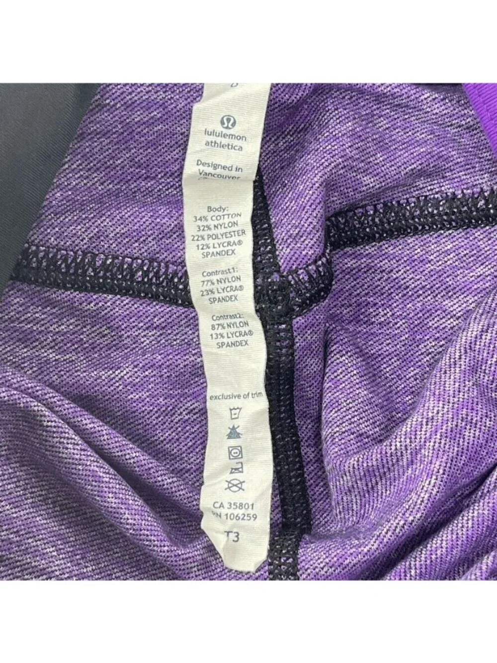 Lululemon Athletica Purple & Black Heathered Leggings